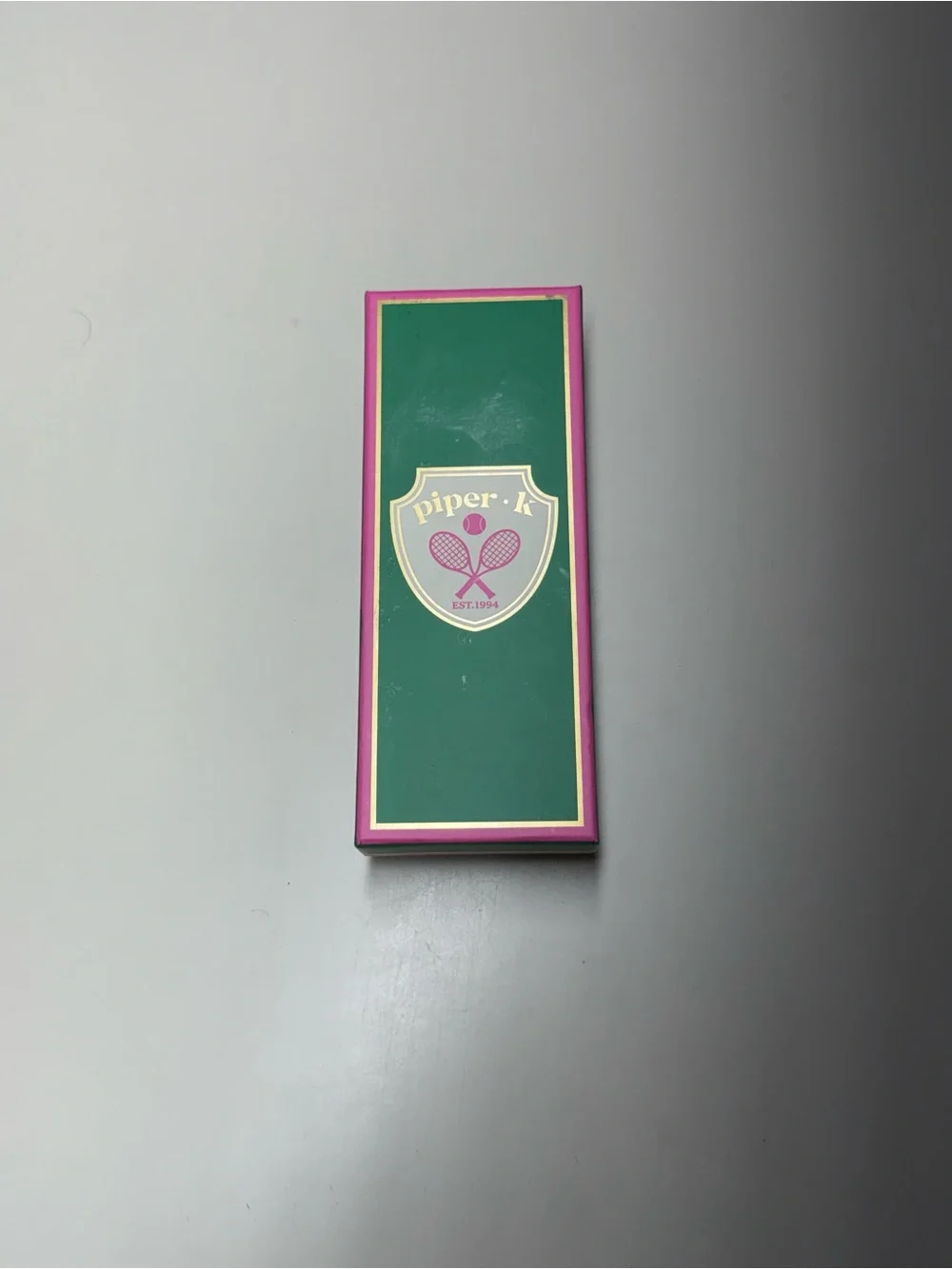 Piper Green & Pink Tennis Heart Keychain Bag Charm with Gold Heart